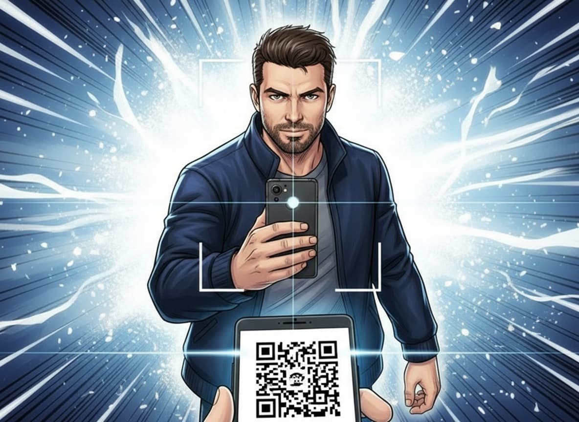 Pawel skanuje QR
